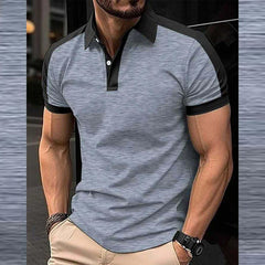 Grey Collar Style Contrast Shoulder Designer Summer Tshirt MSDTS-03