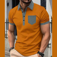Mustard Collar Style Contrast Pocket Designer Summer Tshirt MSDTS-07
