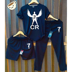 Blue Cr-7 Wings Bundle Of 3 Dry-Fit Premium Quality Summer Suit.
