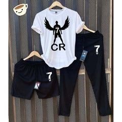 White Cr-7 Wings Bundle Of 3 Dry-Fit Premium Quality Summer Suit.