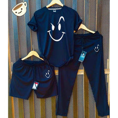 Blue Naughty-Smile Bundle Of 3 Dry-Fit Premium Quality Summer Suit.