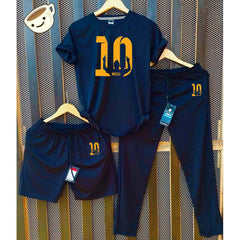 Blue Messi-10 Bundle Of 3 Dry-Fit Premium Quality Summer Suit.