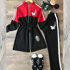 Butter-Fly Printed Dori Style Winter Tracksuit.