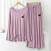 Plazo-Style Logo-Printed 2-Pcs Lounge And Night Wear Suit. WLW-08