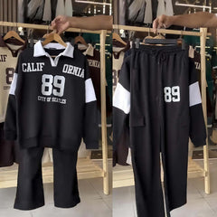 Cali-89 Collar Cargo Style 2-Pcs Winter Tracksuit For Her. WWTS-45