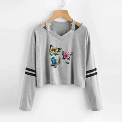 Bundle Of 3 Crop-Style Full-Sleeve Printed Tee.