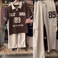 Cali-89 Collar Cargo Style Western 2-Pcs Summer Tracksuit For Her. WSTS-05