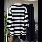 High Neck Stripe Printed Premium Quality Winter 2-Pcs Tracksuit For Her. WWTS-05