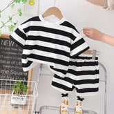 Stripe Style Printed 2-Pcs Summer Suit For Baby & Baba.