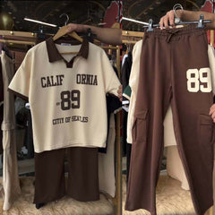 Cali-89 Collar Cargo Style Western 2-Pcs Summer Tracksuit . WSTS-05