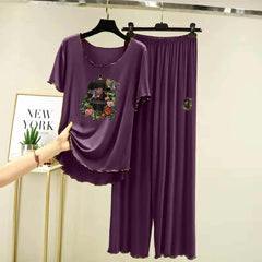 Piko-Style Big-Printed 2-Pcs Lounge And Night Wear Suit. WLW-06