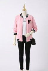 BTS Flower Baseball Winter Zipper Jacket For Her.