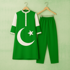 Green Flag 14-August Azadi Printed 2-Pcs Stiched Suit. D2