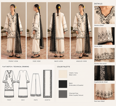 Ethnic Rozana Summer Drop 3 Embroidered Suit