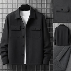 Double Pocket Collar Style Casual Fleece Winter Button Jacket MWJ-01-V2