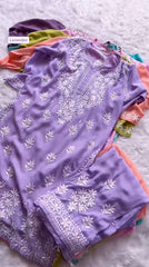 Women Hand Embroidered Chikankari Modal Kurta Set-AL360OKS