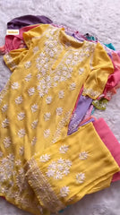 Women Hand Embroidered Chikankari Modal Kurta Set-AL360OKS