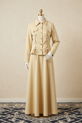 Flap-Ailet Short Jacket Skirt Style 2-Pcs Winter Co-Ord Set. WWTS-43