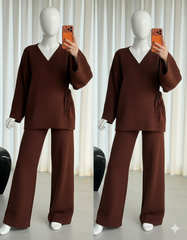 Overlap Gown Style 3-Pcs Winter Co-Ord Set. WWTS-24 V2
