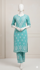 Chikankari Work 2-Pcs Stitched Suit.
