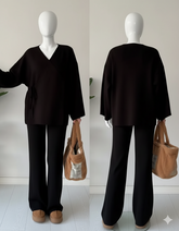 Overlap Gown Style 3-Pcs Winter Co-Ord Set. WWTS-24 V2