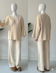 Overlap Gown Style 3-Pcs Winter Co-Ord Set. WWTS-24 V2