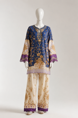 Premium Lawn Embroidery + Printed 2-Piece Farshi Style suit.