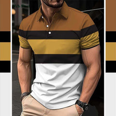 Imported 3D Stripe Printed Style Half-Sleeve Polo Summer Tshirt. MS3DP-110