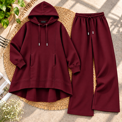 High-Low Pull-Over Pocket Hooded Style 2-Pcs Winter Suit. WWTS-53 V3