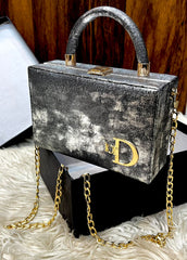 Branded Structured Crossbody with Long Chain