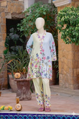 Digital Printed Premium Quality Lace Work Co Ord Set 2 Pcs