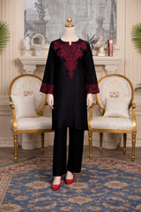 Black Embroidered 3 Pcs Suit - Eid Collection