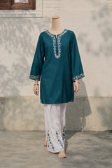 Azure Blossom Trendy 2 Pcs Stitched Suit - Eid Collection