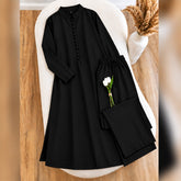 Karizma Solid Long Shirt & Plazo Style 2-Pcs Stiched Co-Ord Set. V2