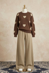 Heart Printed Sweat Style Premium Quality 2-Pcs Winter Tracksuit For Her. WWTS-20 V3