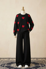 Heart Printed Sweat Style Premium Quality 2-Pcs Winter Tracksuit For Her. WWTS-20 V3