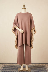 Open-Shawl Style Lace Work 2-Pcs Winter Co-Ord Set. WWTS-07