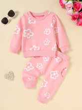 Pink Cosy Flower Two-Piece Set