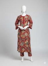 Sunset Bloom Floral Printed Imported Crepe 2 Pcs Suit-WWF-1137