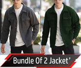 Bundle Of 2 4-Pocket Collar Style Casual Fleece Winter Button Jacket. MWJ-401
