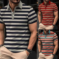 Bundle Of 3 Imported 3D Stripe Printed Style Half-Sleeve Polo Summer Tshirt's. MS3DP-102+105+107