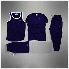 Blue Green-Croc Logo Printed Bundle Of 4 Dry-Fit Complete Summer Deal.