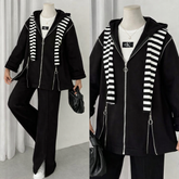 Extra Zip Hoodie Style Premium Quality Winter 2-Pcs Tracksuit For Her. WWTS-40