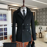 KingsMen Belt Style Casual Winter Fleece Coat. MWJ-409