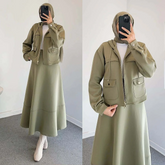 Zipper Hoodie & Skirt Style 2-Pcs Winter Co-Ord Set. WWTS-49