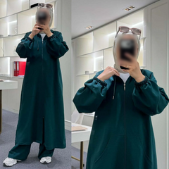 Long Zipper Hoodie Style 2-Pcs Winter Track-Suit. WWTS-55