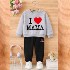 I Love MAMA Kids Sweat Style 2-Pcs Winter Tracksuit. KWTS-02