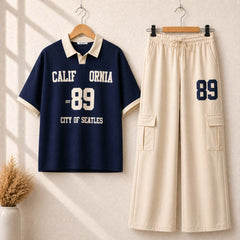 Cali-89 Collar Cargo Style Western 2-Pcs Summer Tracksuit. WSTS-05 V2