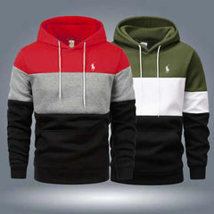 Bundle Of 2 Multi-Colour Pull-Over Printed Casual Hoodies For Winter's.