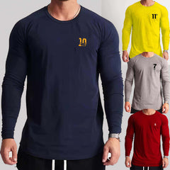 Bundle Of 4 Logo-Printed O-Neck Full-Sleeve Round-Hem Summer Tshirt's.